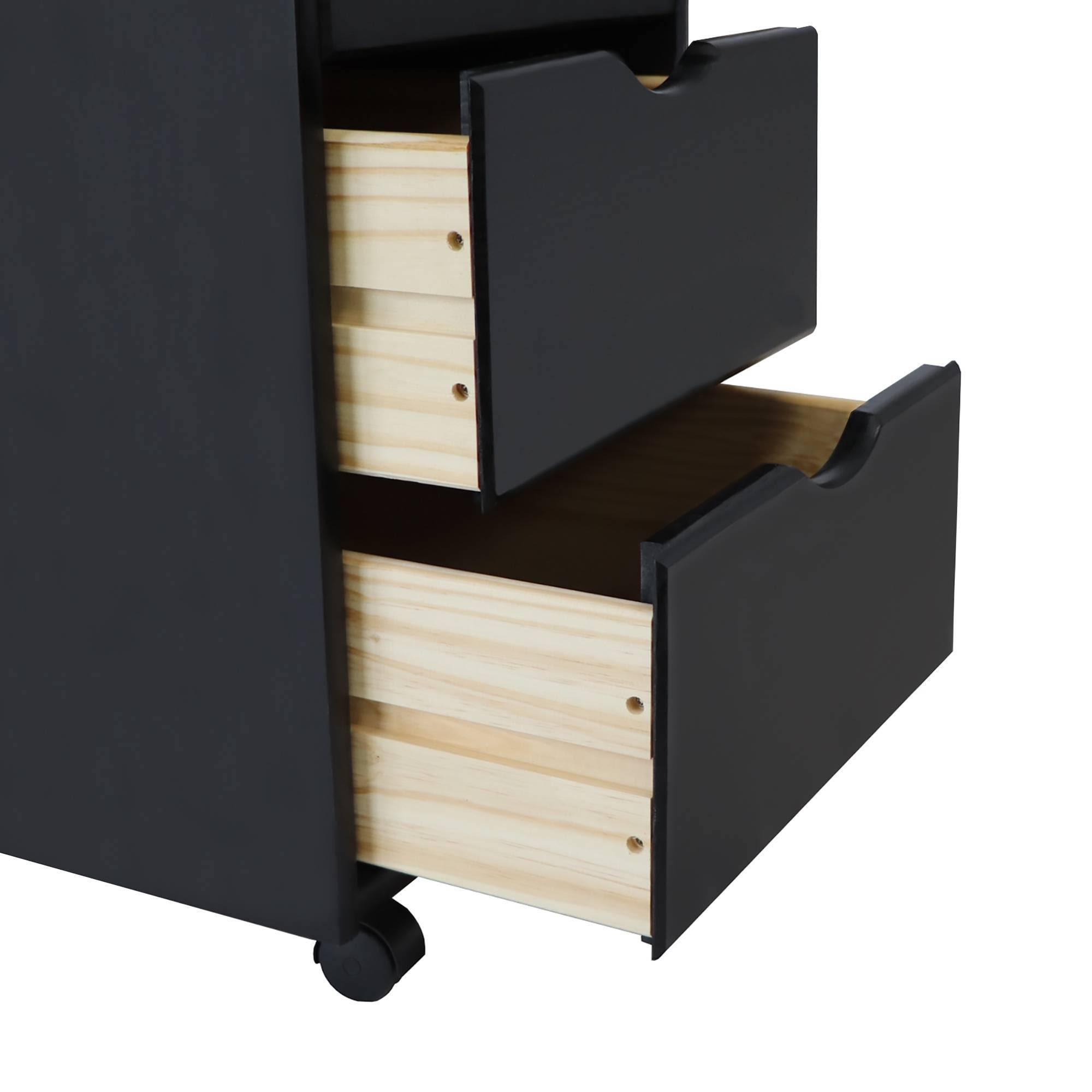 Adeptus 6+2 Drawer Wide Roll Cart - Black