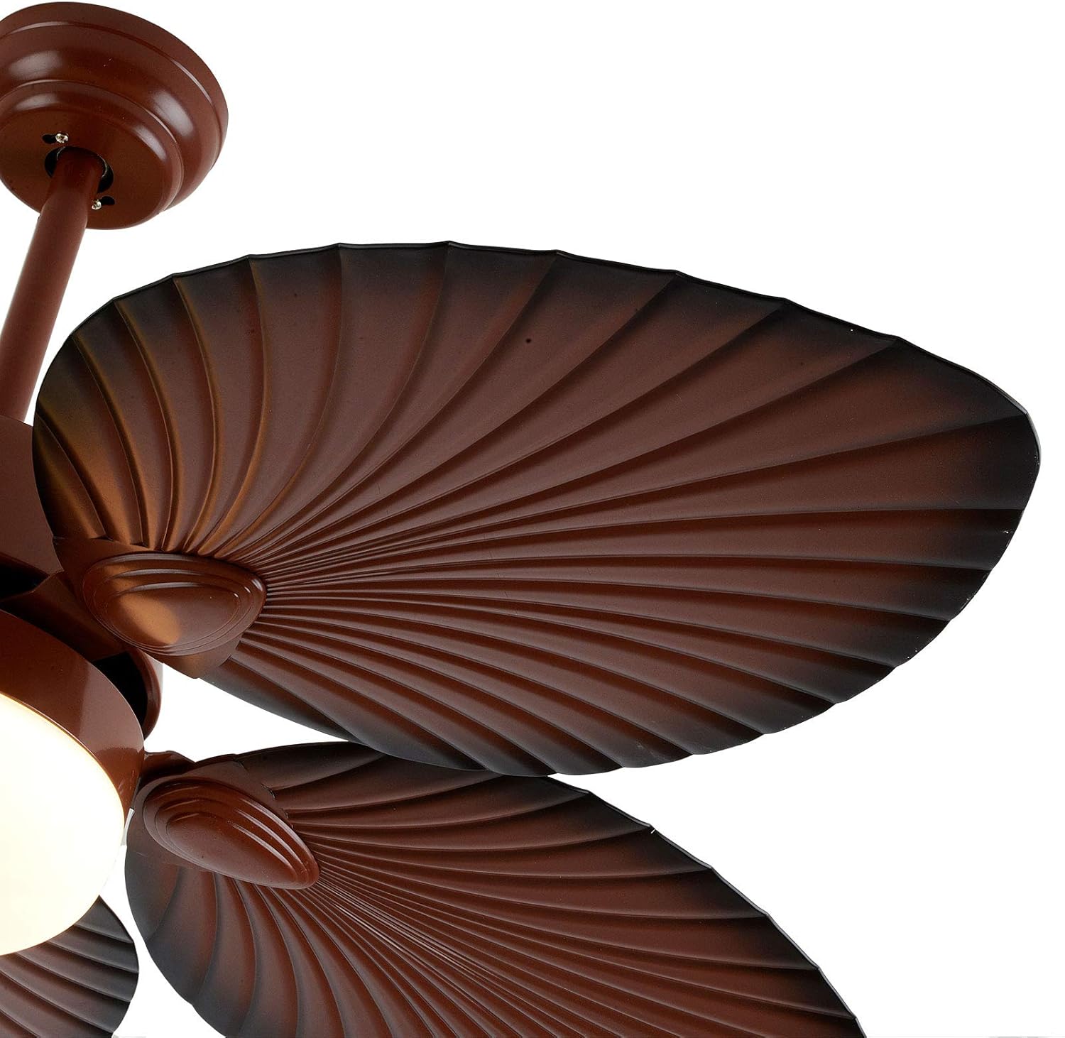 Tropical Ceiling Fans with LED Light 52 Inch Palm Leaf Fanlight 5 ABS Palm Blades 3-Speed&3 Color Changes Chandelier Lighting Fixture w/Remote for Bedroom Restaurant Kitchen Bedroom Living Room