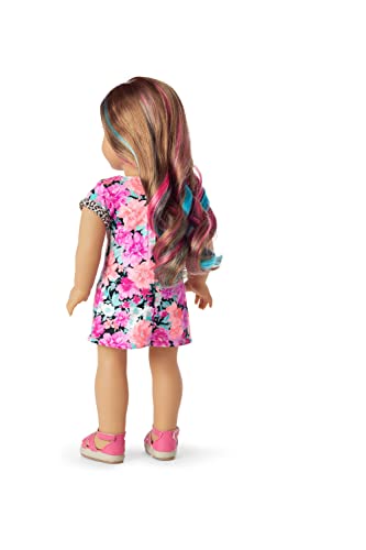 American Girl Truly Me 18-inch Doll #101 with Gray Eyes, Caramel Hair w/Highlights, Lt-to-Med Skin, Dress, For Ages 6+