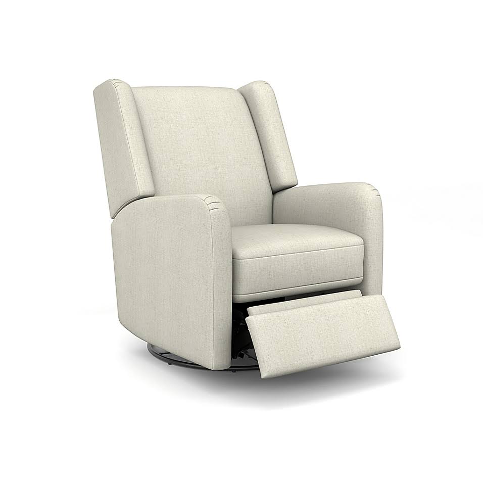 Best Chairs Shaylyn Swivel Glider Recliner in Ivory Snow