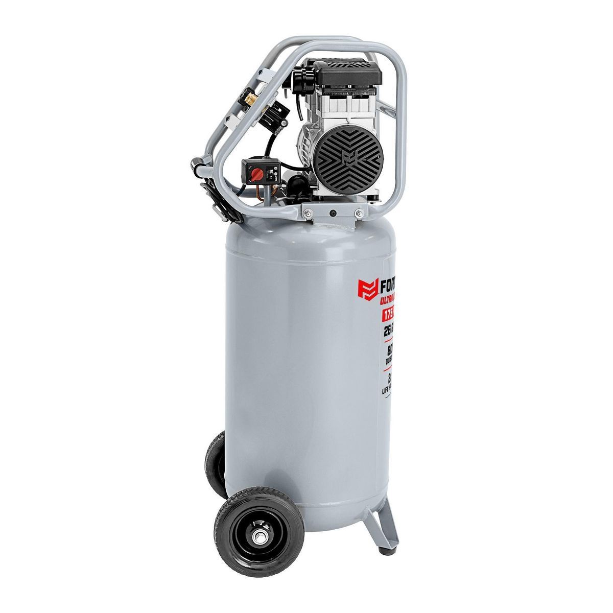 FORTRESS 26 Gallon, 175 PSI Ultra Quiet Oil-Free Vertical Shop/Auto Air Compressor