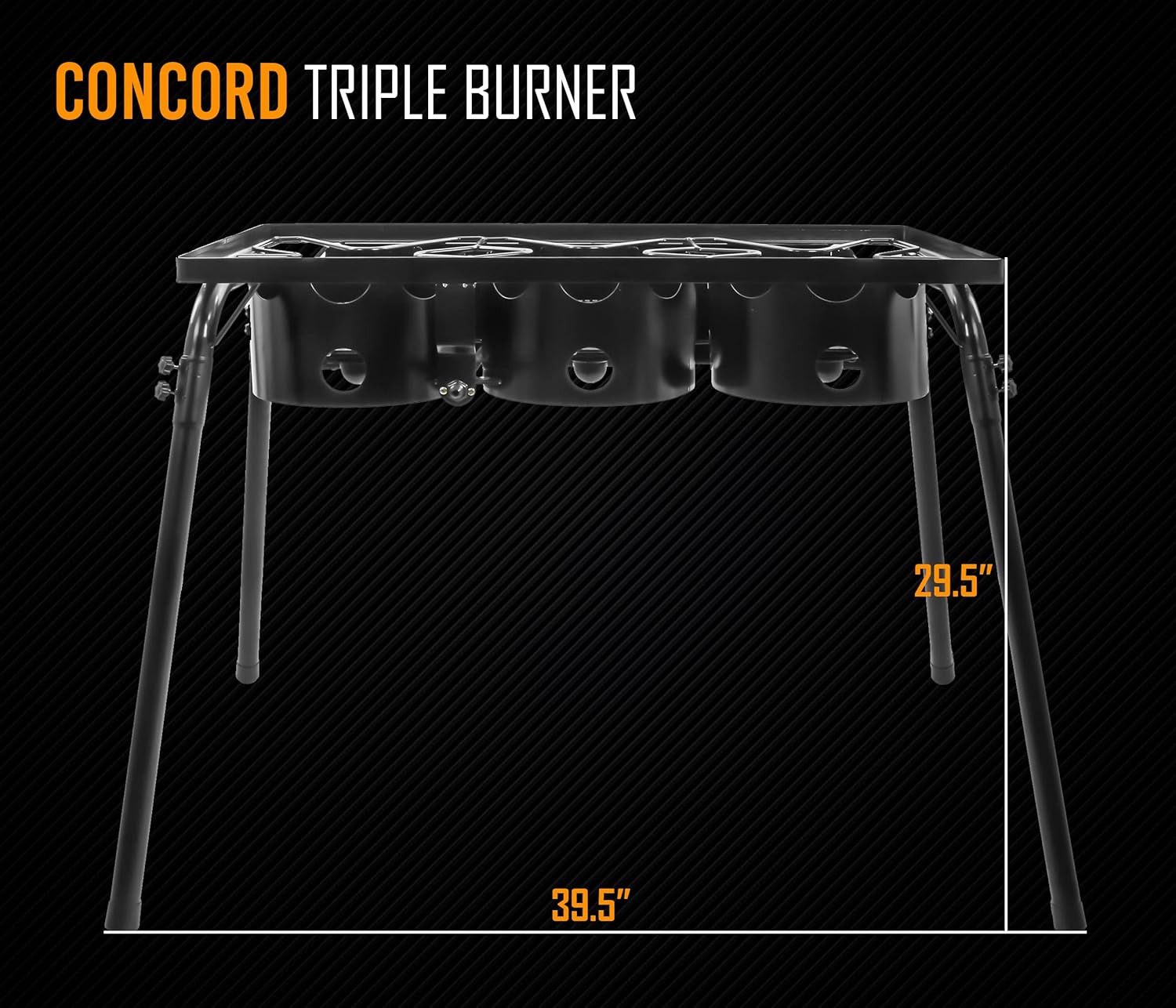 Concord Triple Burner Outdoor Propane Stove Cooker w/Regulator, 3 Burner Stove Brewing Supply