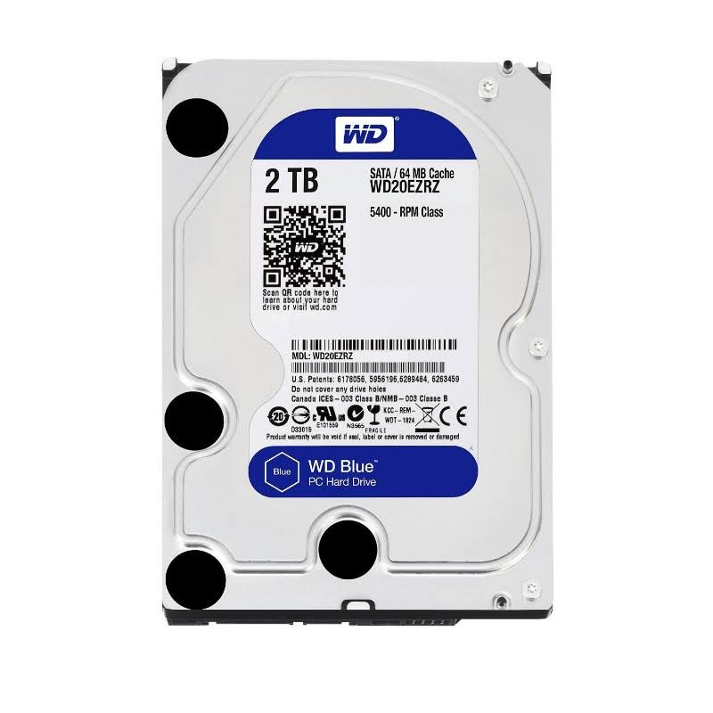 WD Blue 2TB Desktop Hard Disk Drive - 5400 RPM SATA 6 Gb/s 64MB Cache 3.5 inch - WD20EZRZ