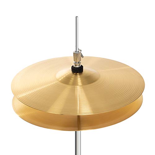 Ashthorpe 5-Piece Full Size Adult Drum Set with Remo Heads & Premium Brass Cymbals - Complete Professional Percussion Kit with Chrome Hardware - Red