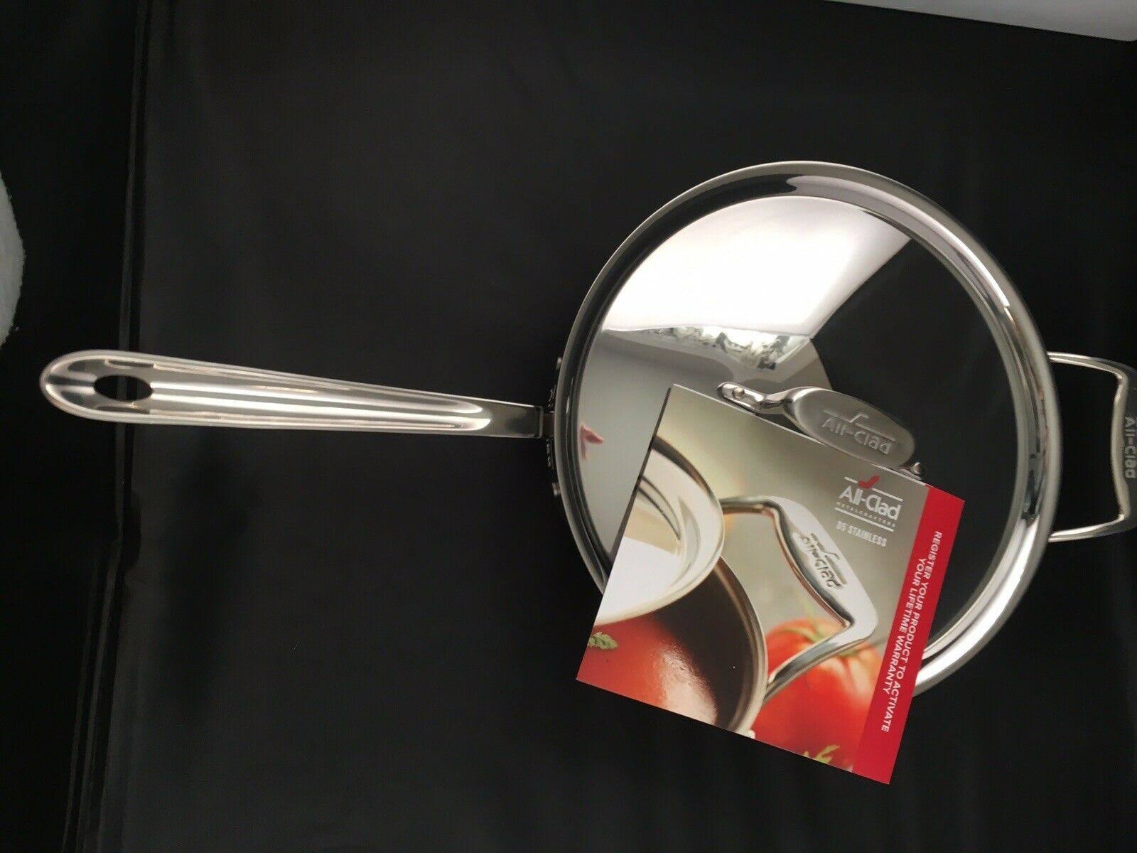 All-Clad D5 Stainless-Steel 4-Qt. Deep Saute Pan with Splatter Screen-