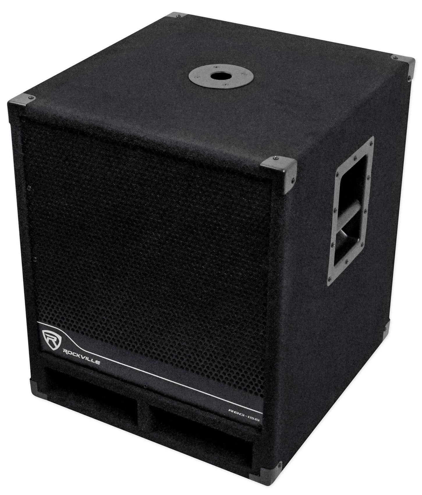 Rockville RBG15S 15x22 1600W Active Powered PA Pro/DJ DSP Subwoofer+Steel Casters