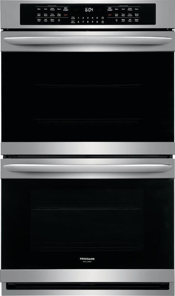 Frigidaire 2 Piece Kitchen Appliances Package with FGET3066UF 30 Electric Double Wall Oven and FGEC3648US 36 Electric Cooktop in Stainless Steel