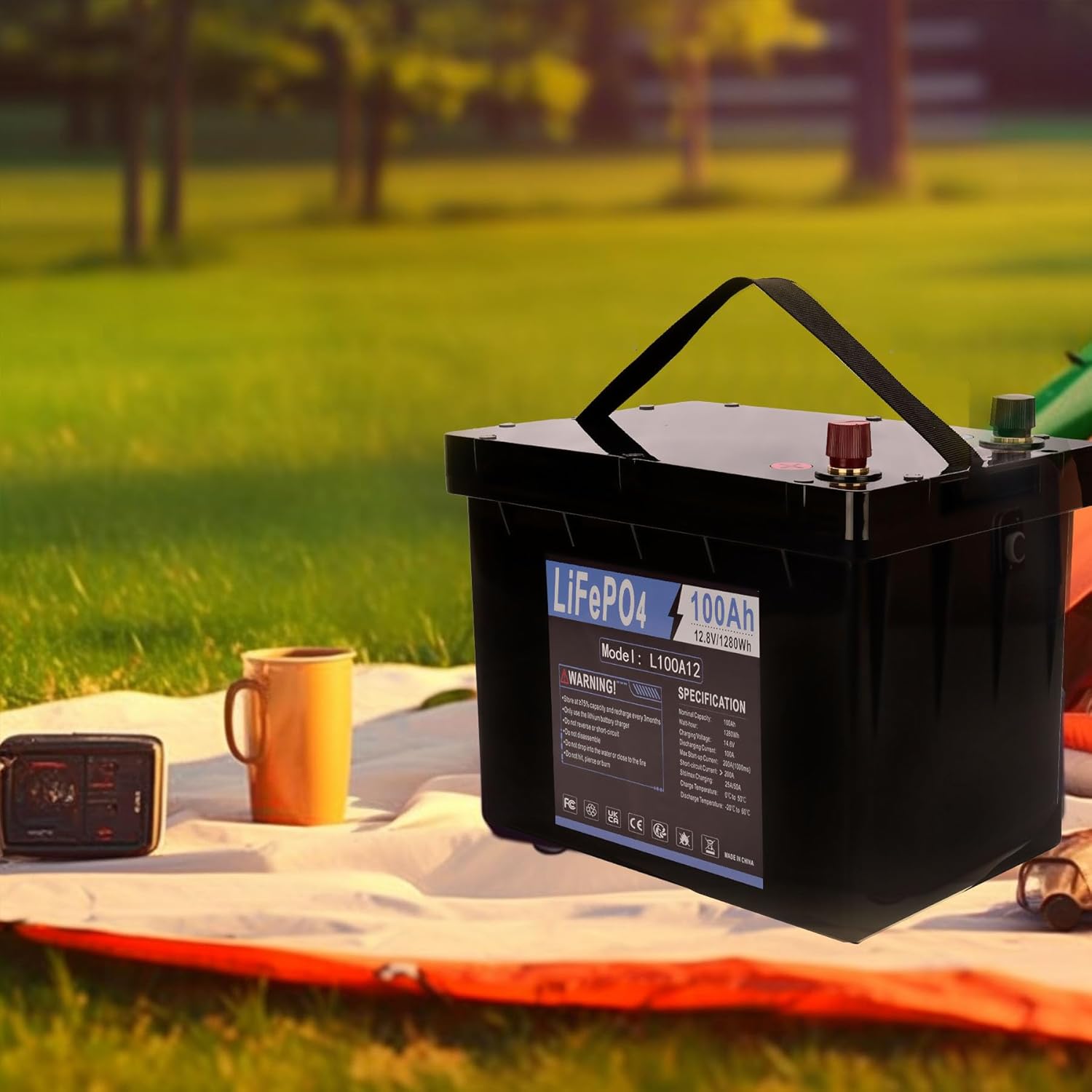 12V 100AH LiFePO4 Lithium Battery 15000 Cycles 100A BMS for RV, Solar, Trolling Motor, Travel Trailer, Energy Storage lithium batteries