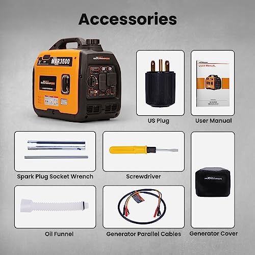maXpeedingrods 4000 Watt Dual Fuel Inverter Generator with Bluetooth® Control Start and Display, RV Ready, Electric Start, Quiet for Outdoor Camping, Home Backup, Garden，PGMA Compliant