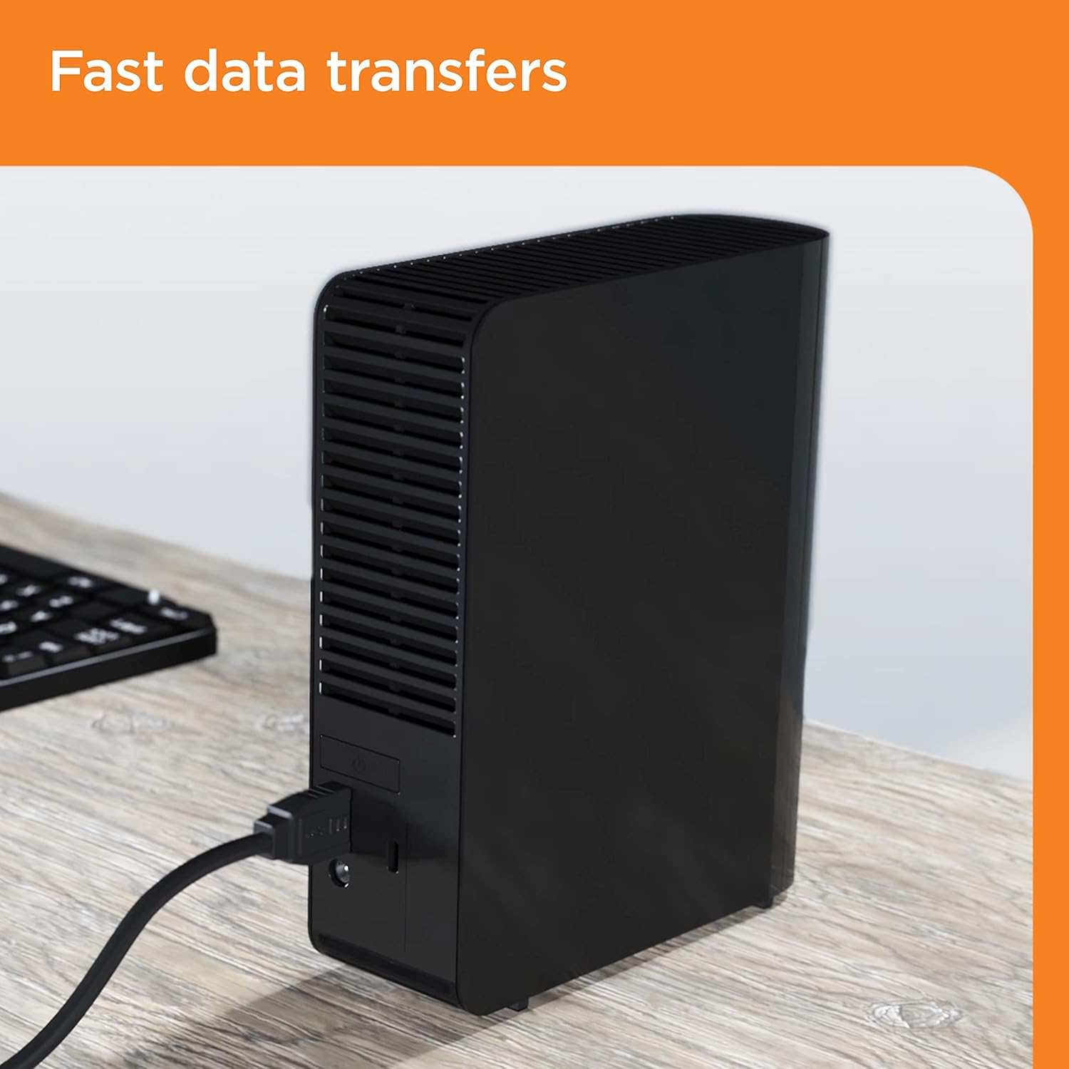 WD 24TB Elements Desktop External Hard Drive for plug-and-play storage, USB 3.2 Gen1 - WDBWLG0240HBK-NESN