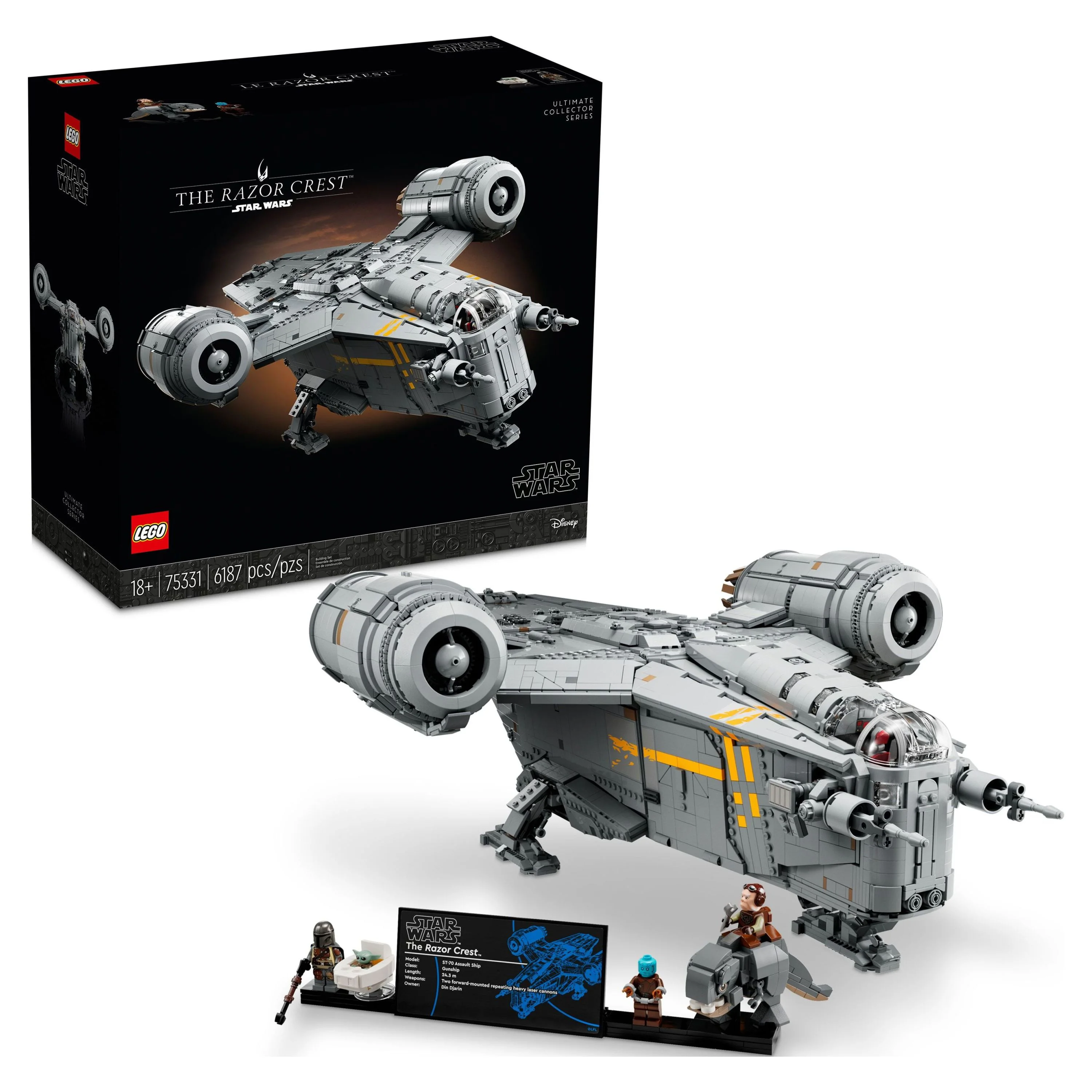 LEGO Star Wars The Razor Crest 75331 UCS Set, Ultimate Collectors Series Starship Model Kit for Adults, Large Iconic The Mandalorian Memorabilia Collectable