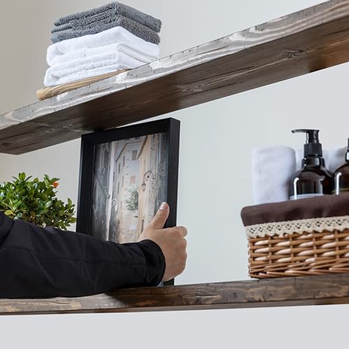 Floating Shelves 48 inch Long,Wide Rustic Wooden Wall Shelves for Bathroom Living Room Bedroom Kitchen Farmhouse Set of 2-48x6.7x1.25 inch- Walnut