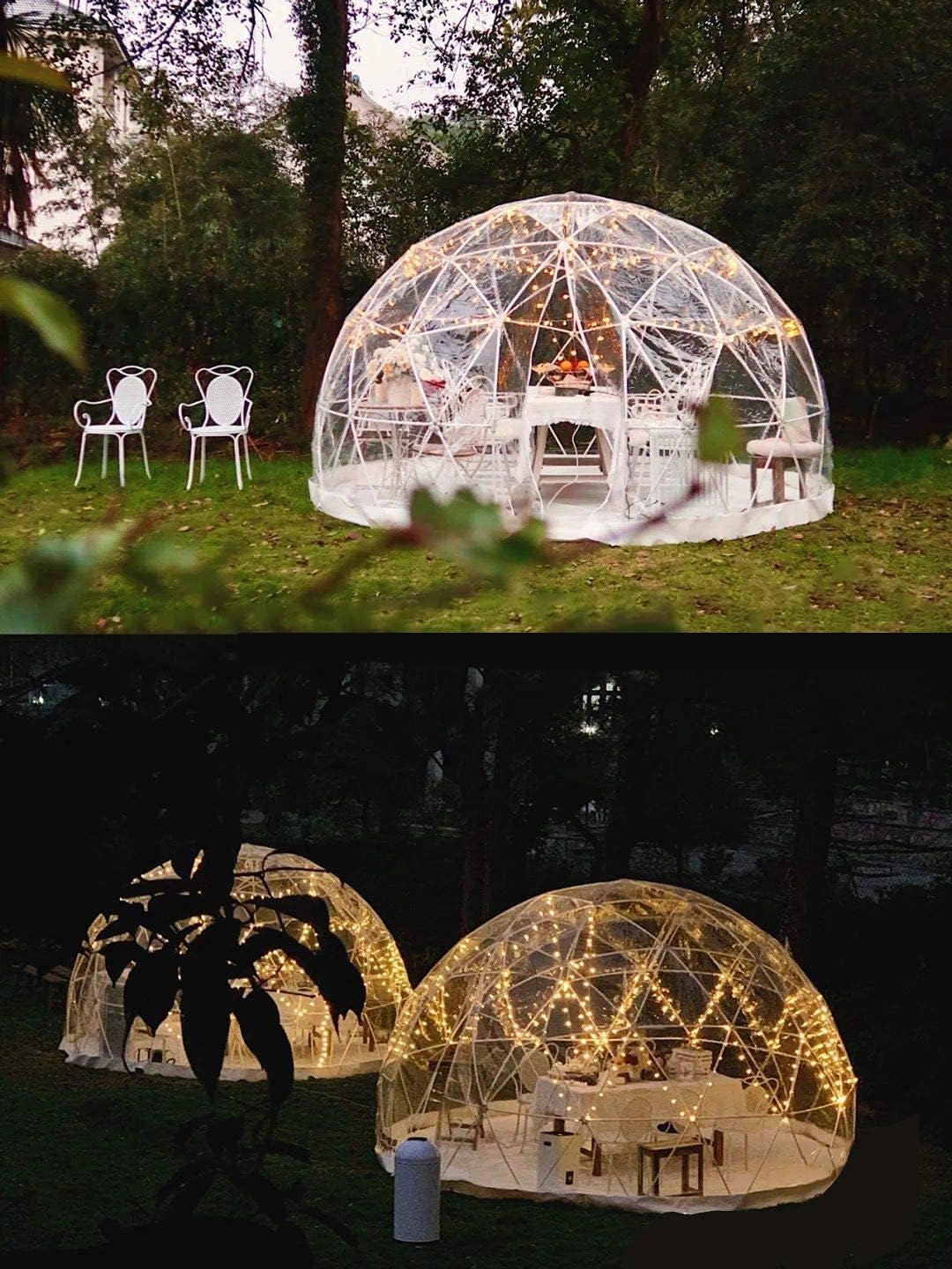 Bubble Tent Dome House Camping 12ft, Garden Outdoor Clear Shelter Geodesic 5-7 Person for Backyard Patios, Canopy Gazebos Screen House Room Lean to Greenhouse