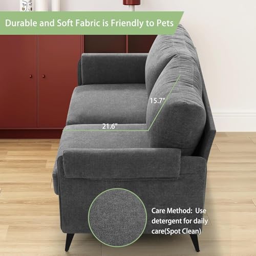 ABAKAN 50" Modern Loveseat Small Couches for Small Spaces, Mini 2 Seater Loveseat for Bedroom, Fabric Living Room Furniture with Solid Metal Frame, Removable Low-Back Cushion,Easy to Install(Beige)