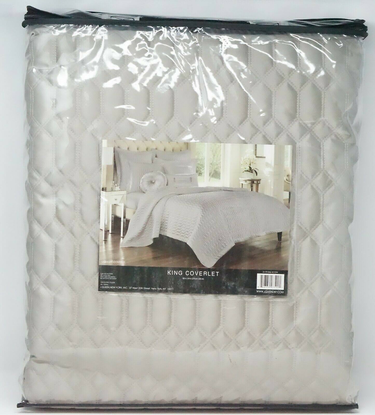 J. Queen New York Satinique Coverlet, King, Silver