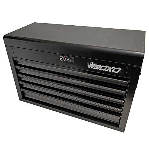 Boxo USA Hand Carry Tool Box 5-Drawer 26" Heavy Duty Steel Toolbox with Lock System (White)