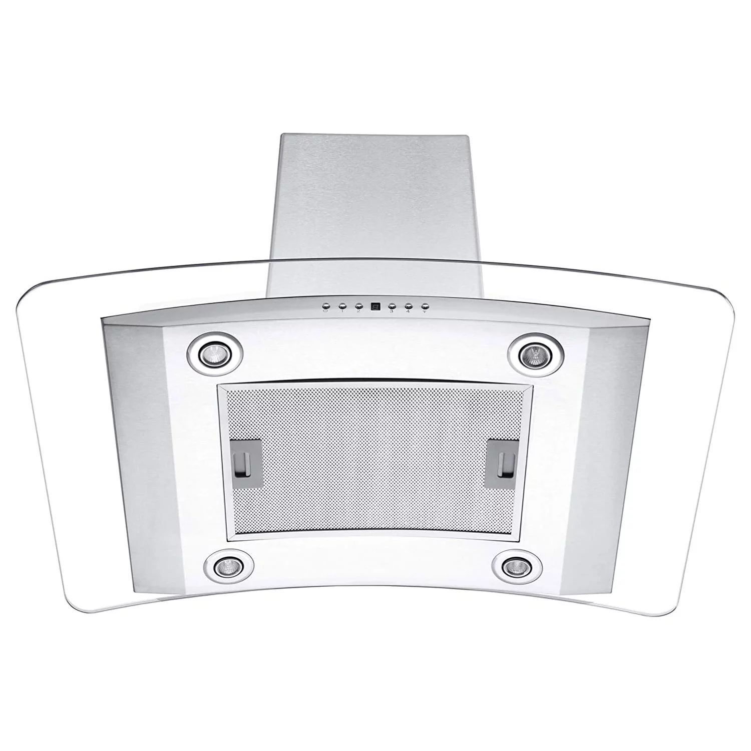 ZLINE 36" Island Ceiling Mount Range Hood w/ LED Lights, Stainless Steel & Glass