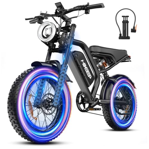 Electric Bike for Adults, 750W/1500W Peak Motor Ebike, 48V 15Ah Removable Battery, 60 Miles (PAS), 20"x4.0" Fat Tire, Full Suspension, 7-Speed Gears Shifter- Commuter & Off-Road E-Bike