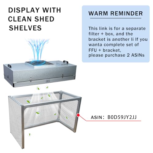 HEPA H14-Filter Laminar Flow Hood Updated FanFilter Unit（Include HEPA Filter）100/ISO Class 5 Cleanroom/Laboratory/Cleanroom/Mushroom Room, Laminar Air Flow Hood(46.2"x22.6"110V)