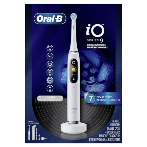 Oral-B iO Series 9 Electric Toothbrush with 3 Replacement Brush Heads, Black Onyx
