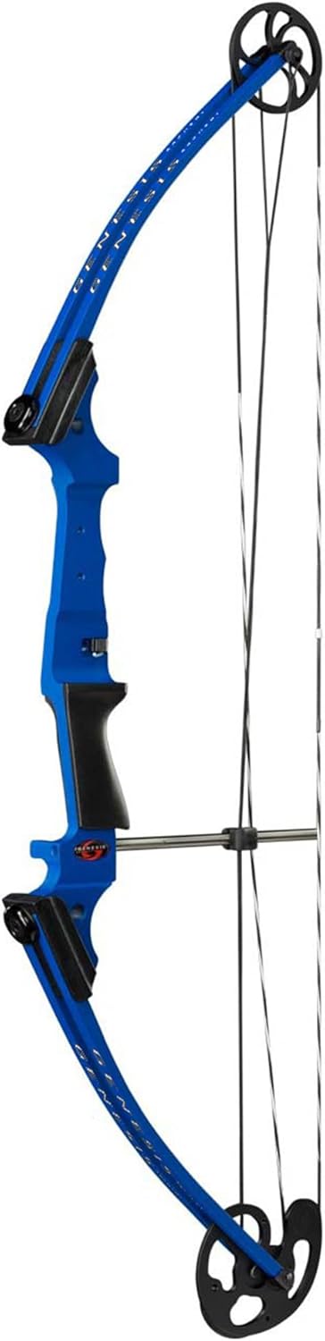 Genesis Archery Compound Bow w/Adjustable Draw Length from 15"-30" & Adjustable Draw Weight Range of 10 to 20 Pounds for Right-Handed, Blue (2 Pack)
