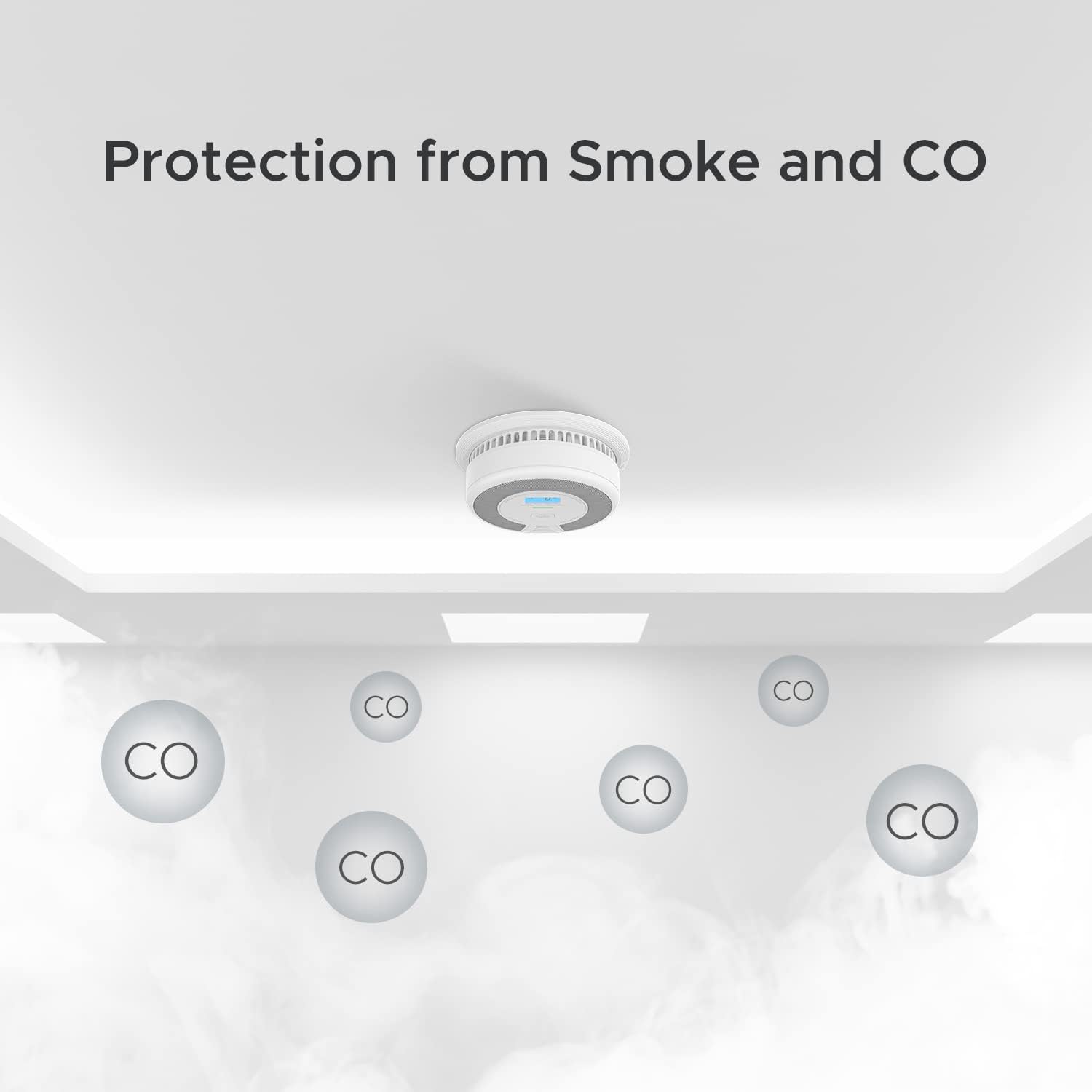 X-Sense 10-Year Battery Combination Smoke Carbon Monoxide Alarm Detector with Large LCD Display