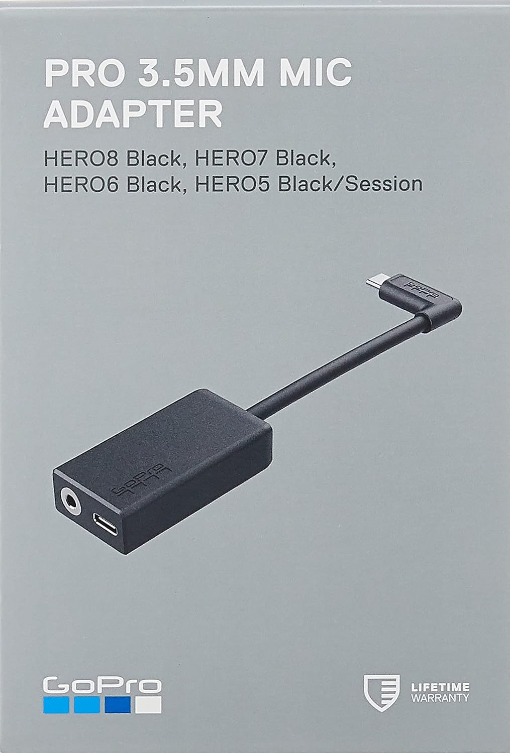 GoPro Pro 3.5mm Mic Adapter for (HERO8 Black/HERO7 Black/HERO6 Black/HERO5 Black) - Official GoPro Accessory