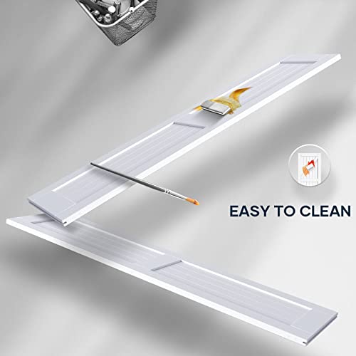 EaseLife 54 x 84 inch White Barn Door with 9FT Sliding Door Hardware Kit Included & Handle,Solid Wood Covered with Waterproof PVC Surface,DIY Assemblely,Easy Install,H-Frame,Fit 50-52in Wide Opening