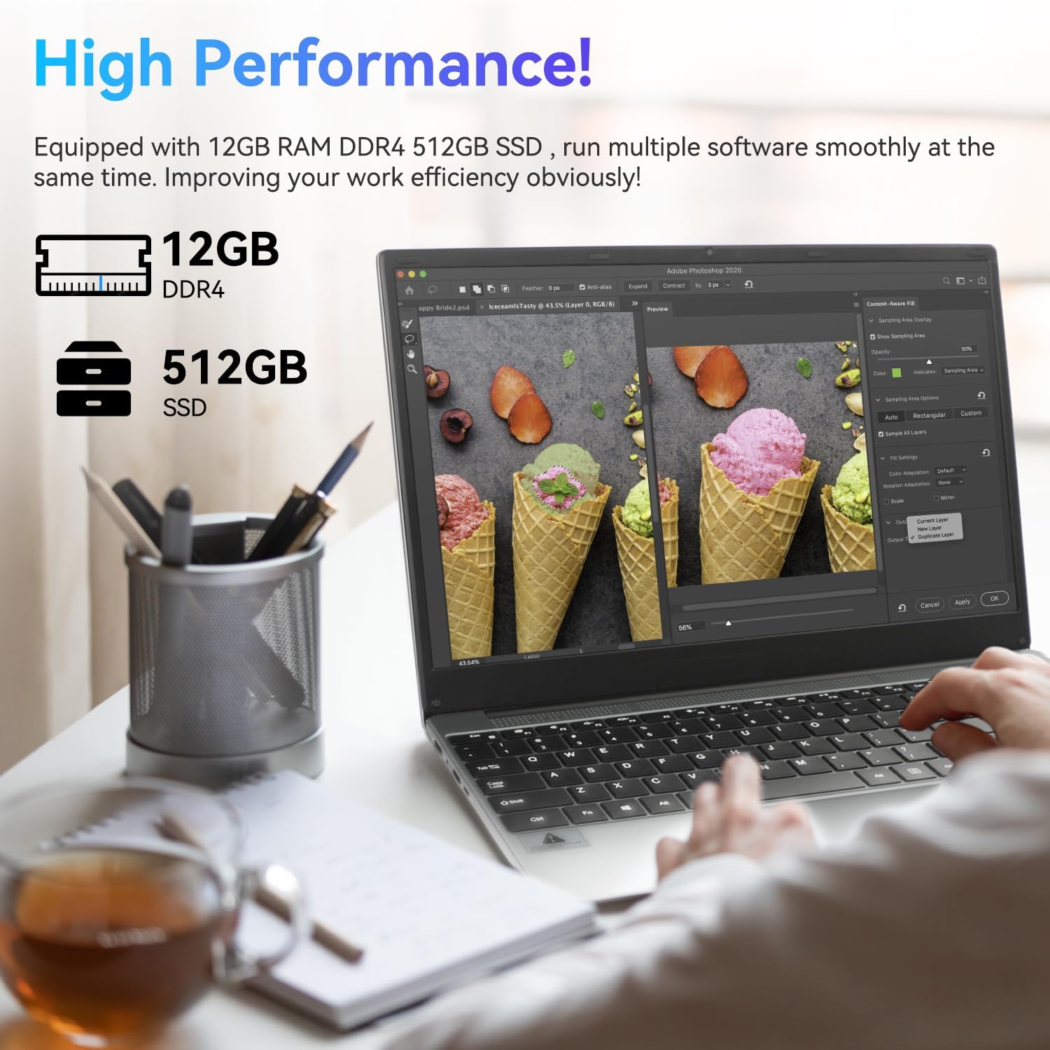 15.6'' Laptop 12GB DDR4 512GB SSD, Quad-Core Intel Celeron N5095 Processors, Windows 11 1080P IPS FHD Display Laptop Computer,Numeric Keypad USB 3.0, Bluetooth 4.2, 2.4/5G WiFi