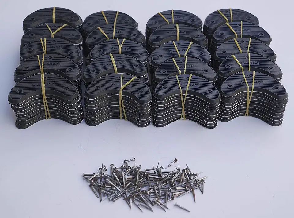 100 Pairs / 200 pcs Black Shoe Repair Heel Savers Plastic Toe Plates Taps Sizes 4-5-6 Plus Precision Nails (5) - Kansas Nuitrition - HNZSDS