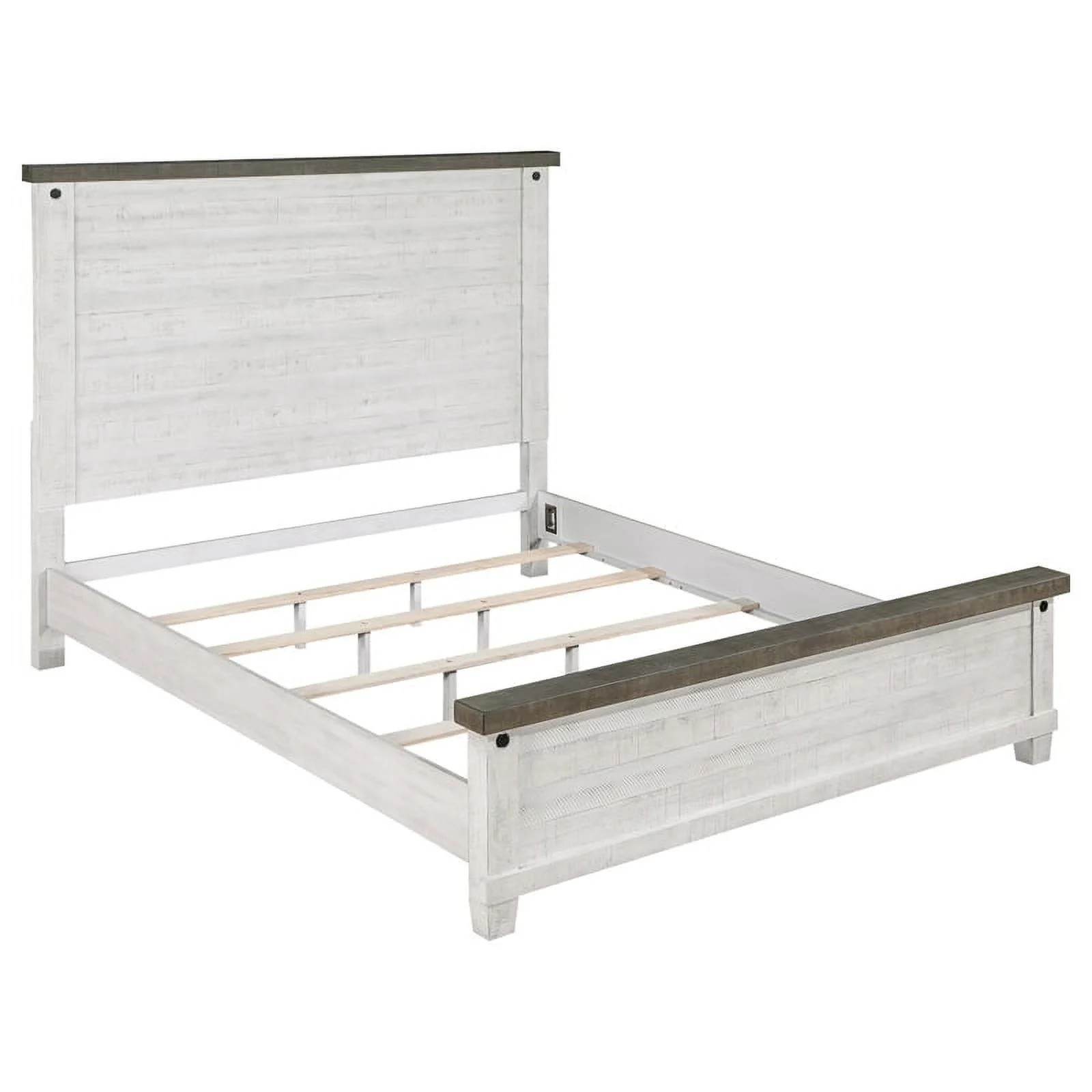 Pemberly Row 5-piece Wood Queen Bedroom Set Distressed Gray and White