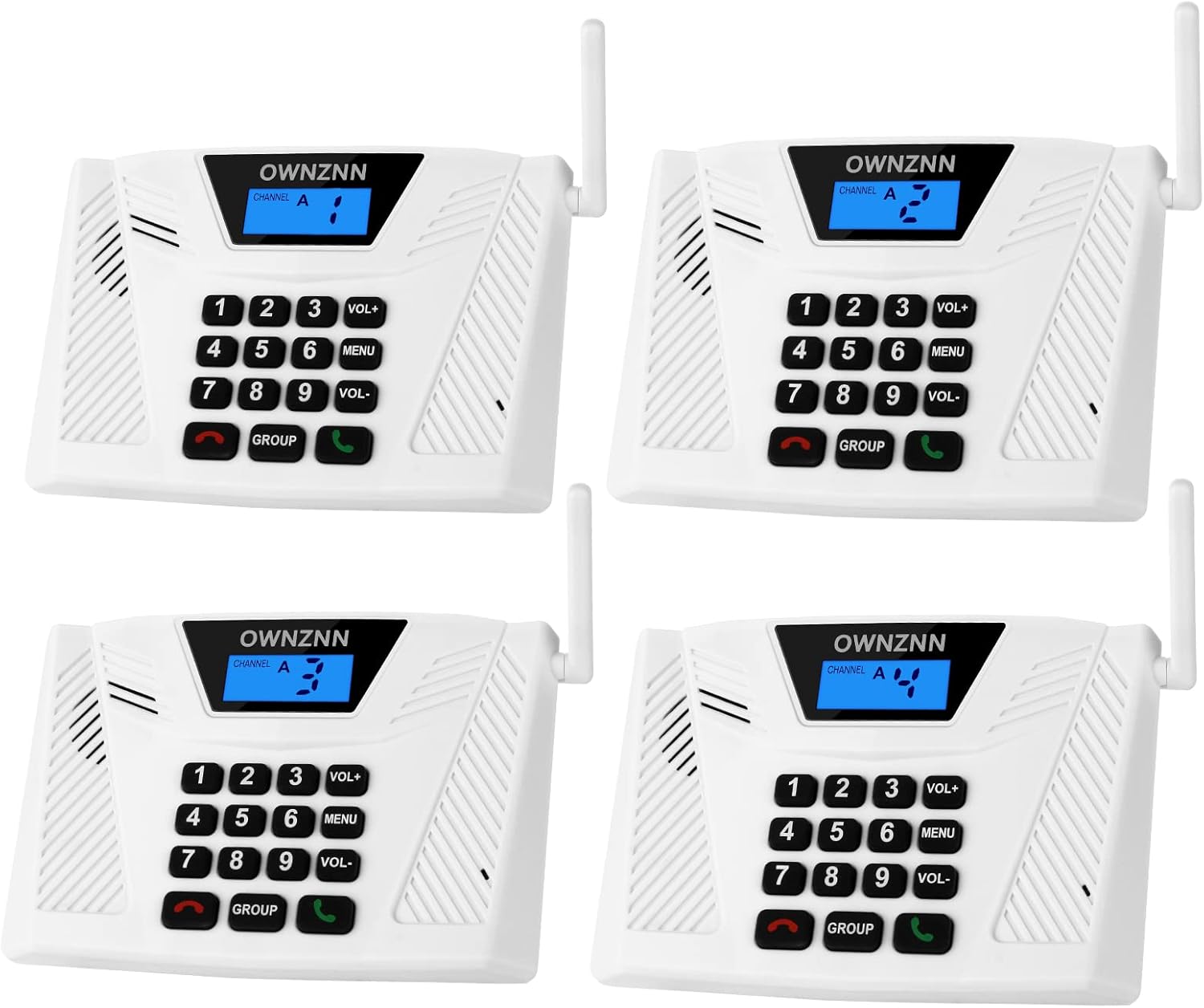 Intercoms Wireless for Home [Upgraded 2022] Hand Free 4921 Feet Range Intercom Real Time, Two Way Communication Home Intercom System with Group Call Full Duplex Intercom for Office Hotel House(4 Pack)