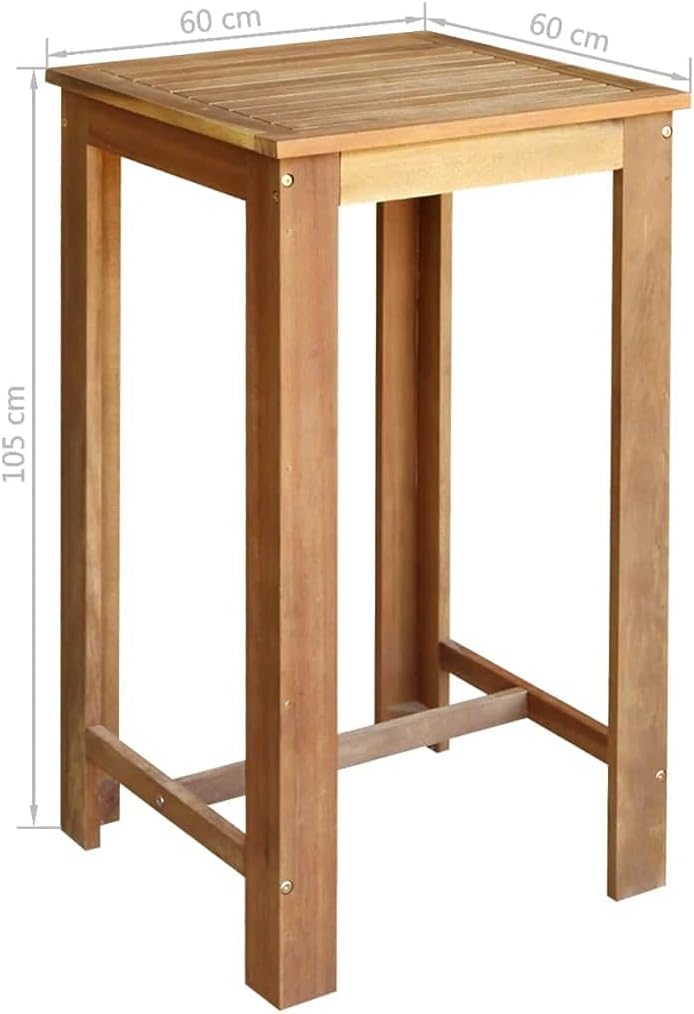 vidaXL 7 Piece Solid Acacia Wood Bar Table and Chair Set Bar Tables and Stool Counter Stool Bar Dining Sets Dining Table and Stools