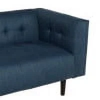 GDF Studio Konnor Contemporary Fabric 7 Seater Sectional Sofa, Navy Blue and Dark Brown