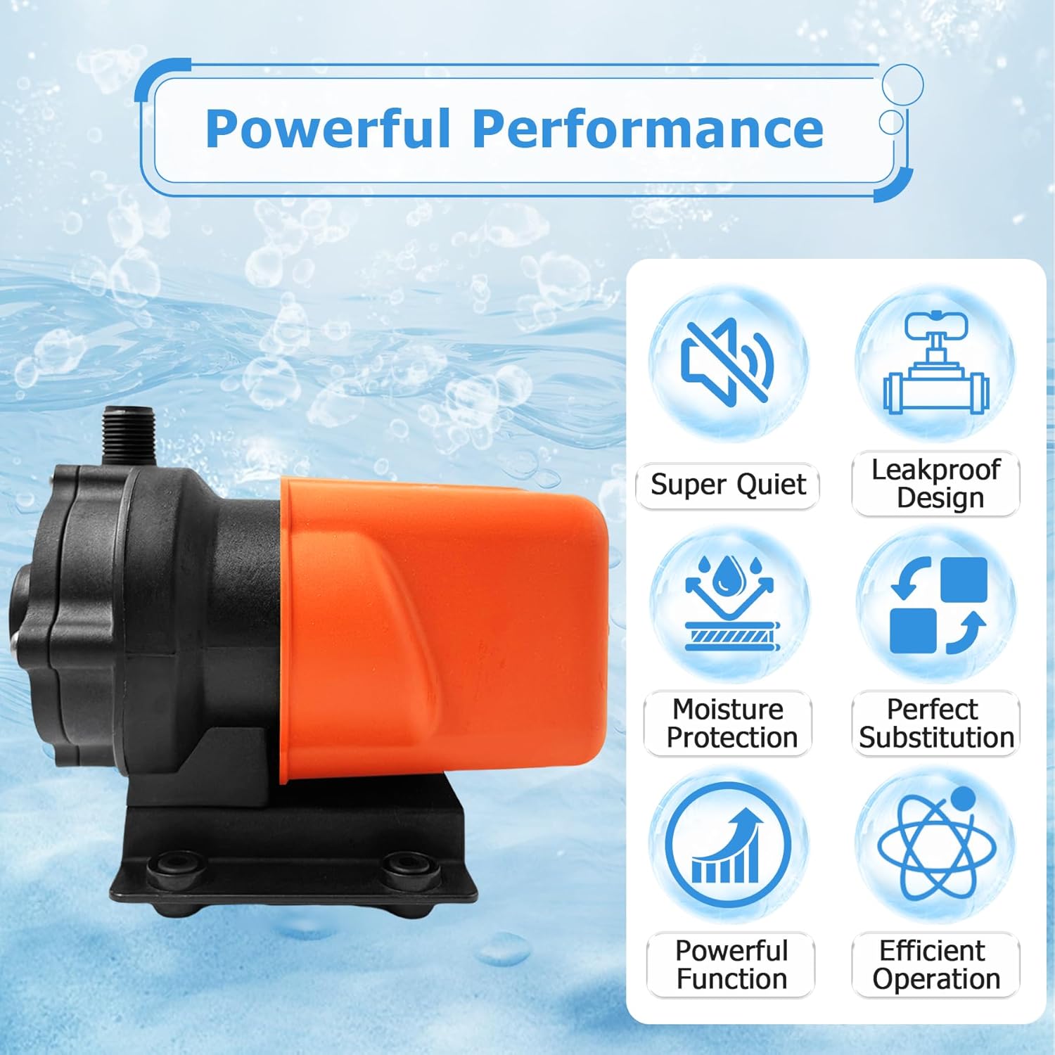 Marine Air Conditioning Circulation Pump 500 GPH,115V Marine AC Water Pump, Seawater Circulation AC Pump，Marine Air Conditioner Magnetic Drive Raw Water Circulation Pump,500 GPH 115V Submersible