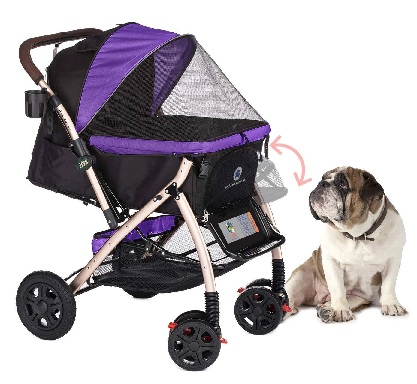 HPZ Pet Rover XL Extra-Long Premium Heavy Duty Dog/Cat/Pet Stroller Travel Carri
