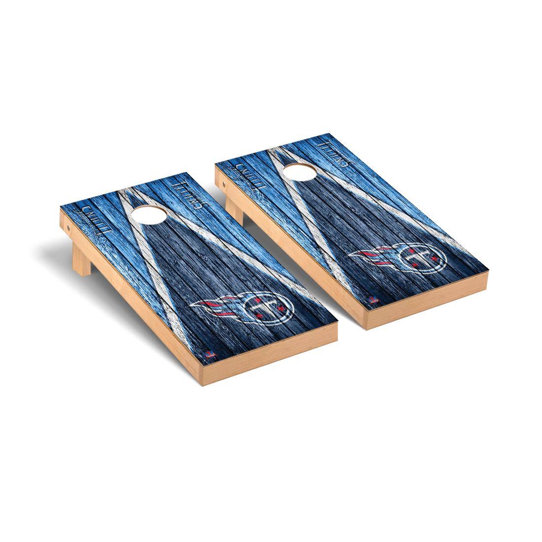 NFL Tennessee Titans Triangle Weathered Cornhole Bag Toss Set Multi