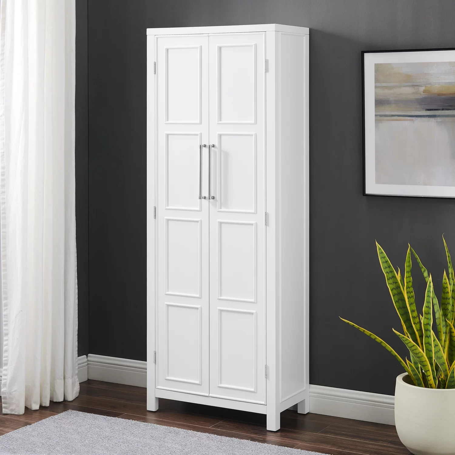 Crosley Furniture Cutler Modern Wood Storage Pantry in White