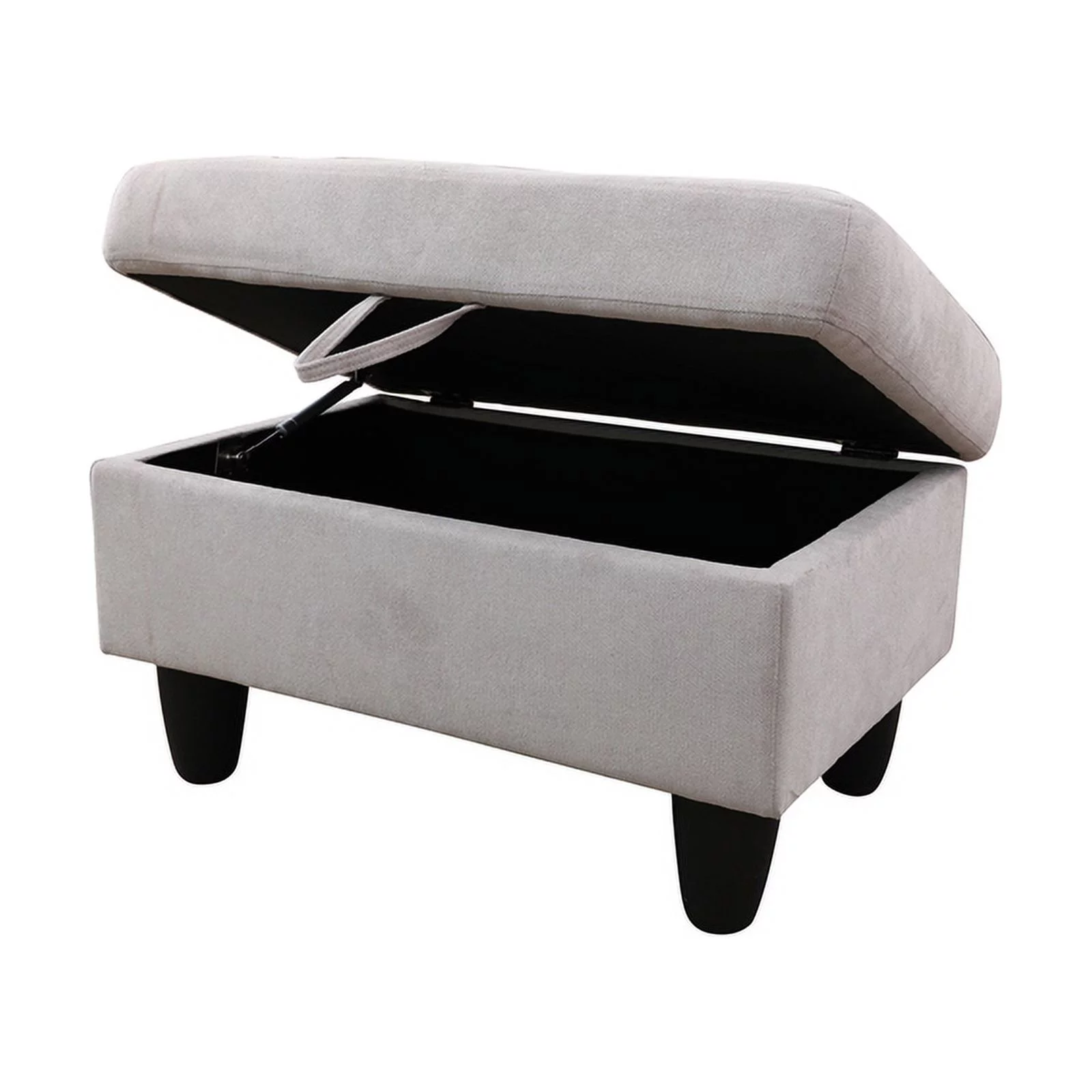 Pemberly Row L Shaped Gray Couch w/ Storage Ottoman(Pillows Included) Microfiber