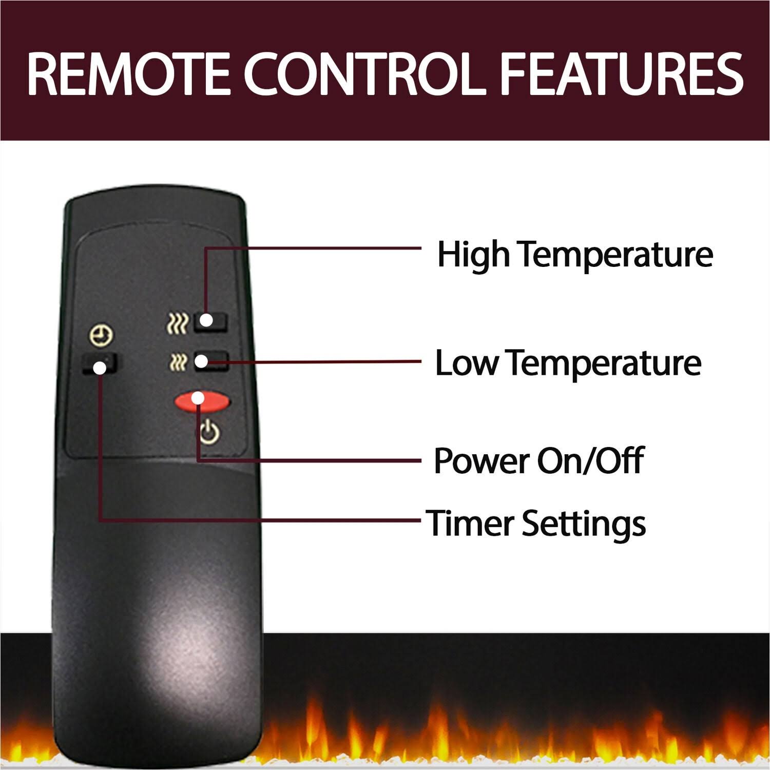 Cambridge Savona Electric Fireplace with Entertainment Stand Multicolor LED Flame Display Cherry
