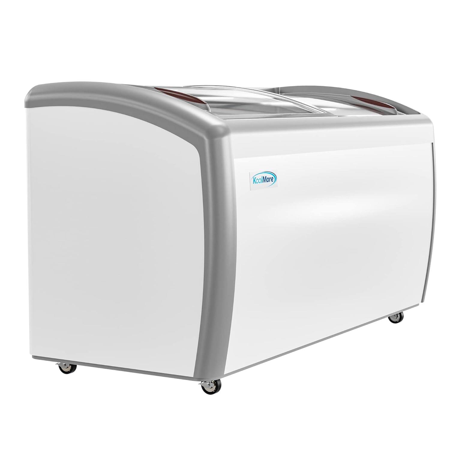 KoolMore MCF-16C Commercial Ice Cream Freezer Display Case, 16 Cu. Ft, White & Commercial One Glass Door Display Upright Beverage Refrigerator Cooler Merchandiser - 12 Cu. Ft [Black] (MDR-1GD-12C)