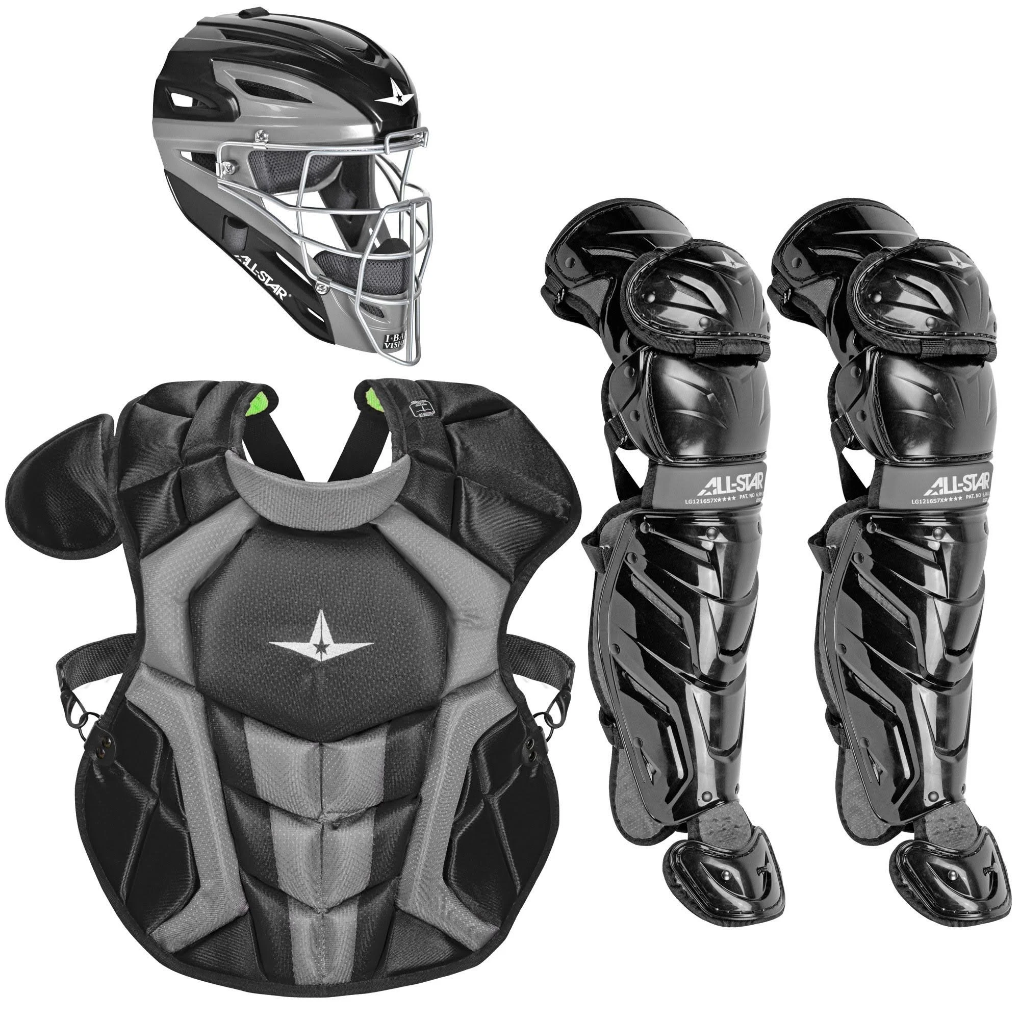 All-Star System7 Axis NOCSAE Youth Catcher&s Package - Black