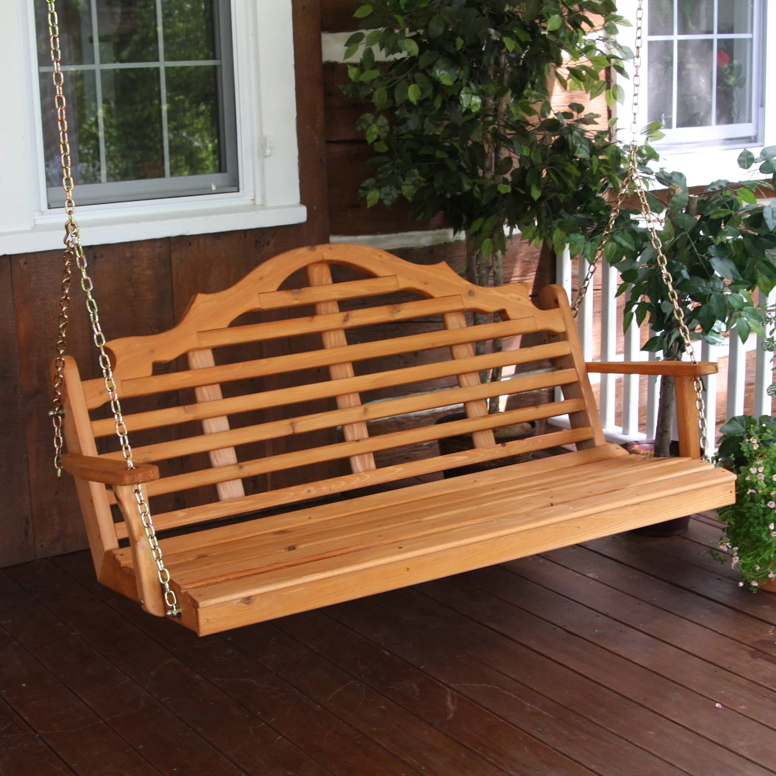 A &amp; L Furniture Marlboro Western Red Cedar Porch Swing - Curated Treasures Market