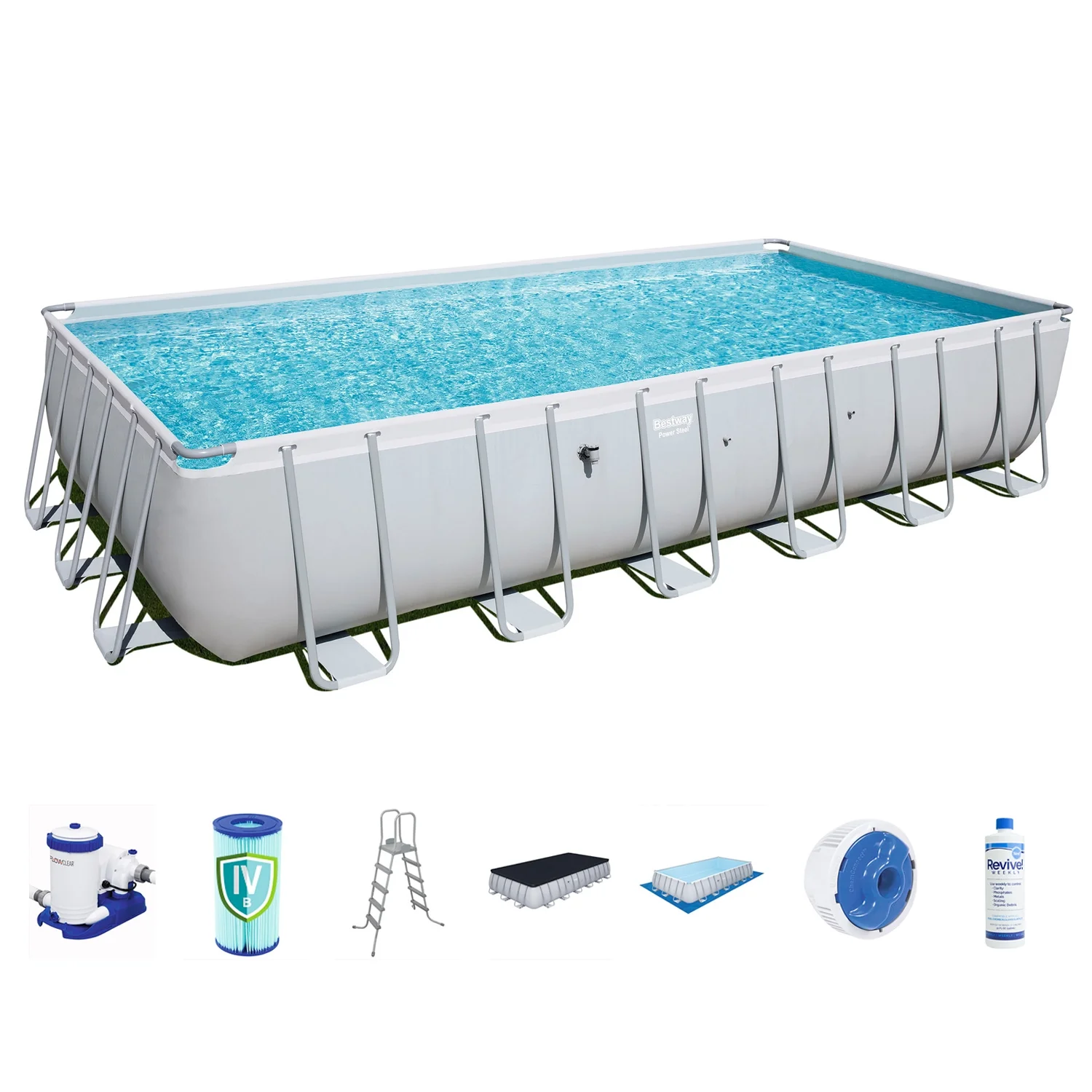Bestway 56542E 24' x 12' x 52" Frame Above Ground Swimming Pool Set
