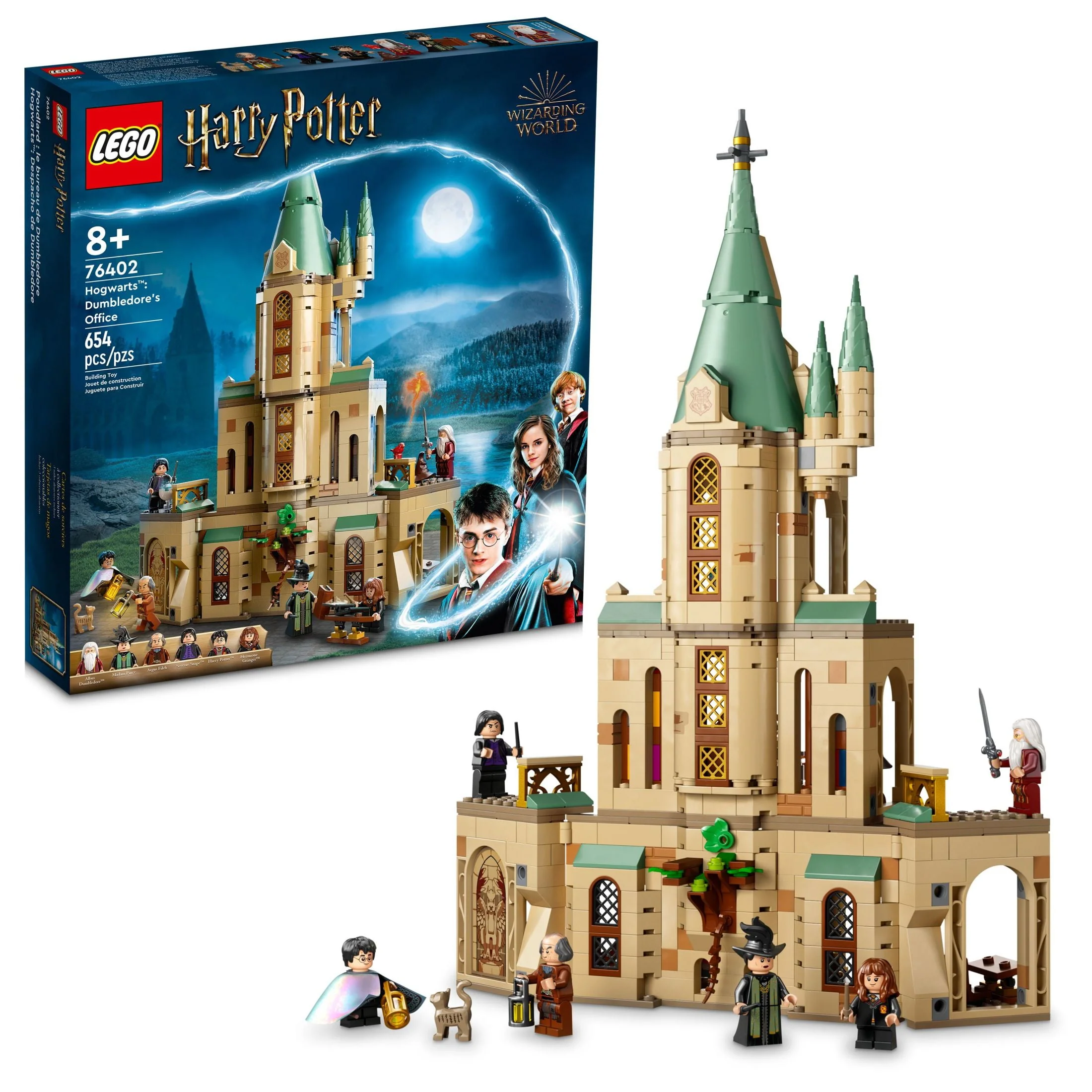 LEGO Harry Potter Hogwarts: Dumbledore's Office 76402 Castle Toy, Set with Sorting Hat, Sword of Gryffindor and 6 Minifigures, for Kids Aged 8 Plus