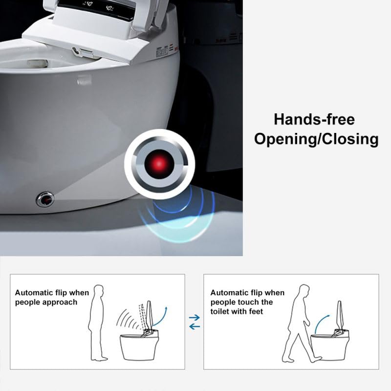 Homary Modern Smart Toilet, One-Piece 1.27 GPF Toilet Intelligent Elongated Bidet Toilet Auto Flush, Foot Sensor Operation, Heated Seat, Warm Water and Dry, Air Dryer, Digital Display