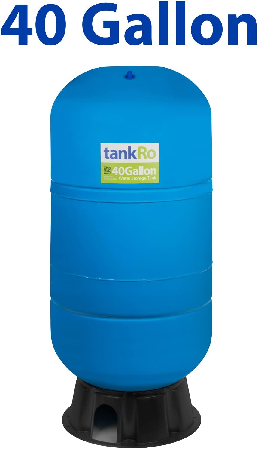 40 Gallon Reverse Osmosis Water Filtration System Expansion Tank, Food Grade Materials, Easy Installation, Durable Steel Construction, 1 Year Warranty