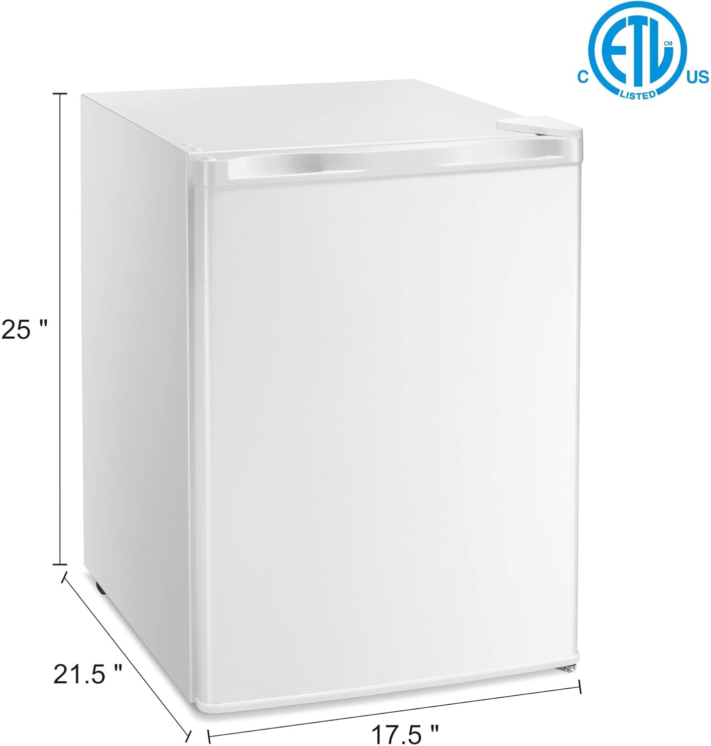 Joy Pebble Free Standing Upright Freezer with Removable Shelf, Adjustable Thermostat, Compact Reversible Single Door Vertical Freezers for Home/Hotel/Apartment/Office (2.1 cu.ft, white)