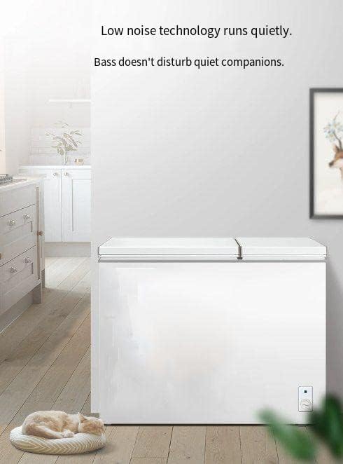 Chest Freezer 7.7 Cu.ft Double Door Deep Freezers with Removable Baskets,with 7 Temperature Settings, Perfect for Homes, Garages, Basements, RVs, White