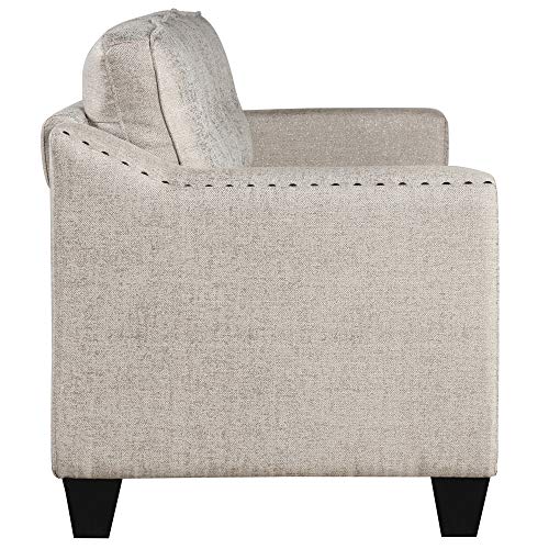 Knocbel Stylish 3-Piece Sofa Set Living Room Set with Tufted Cushions, Velvety Soft Linen Blend Fabric and Brass Nail Head Trip, Including 3-Seat Sofa, Loveseat and Accent Chair, Gray